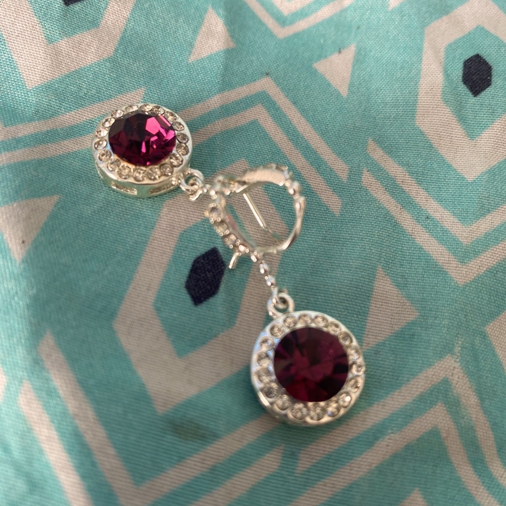 Purple and sliver earrings